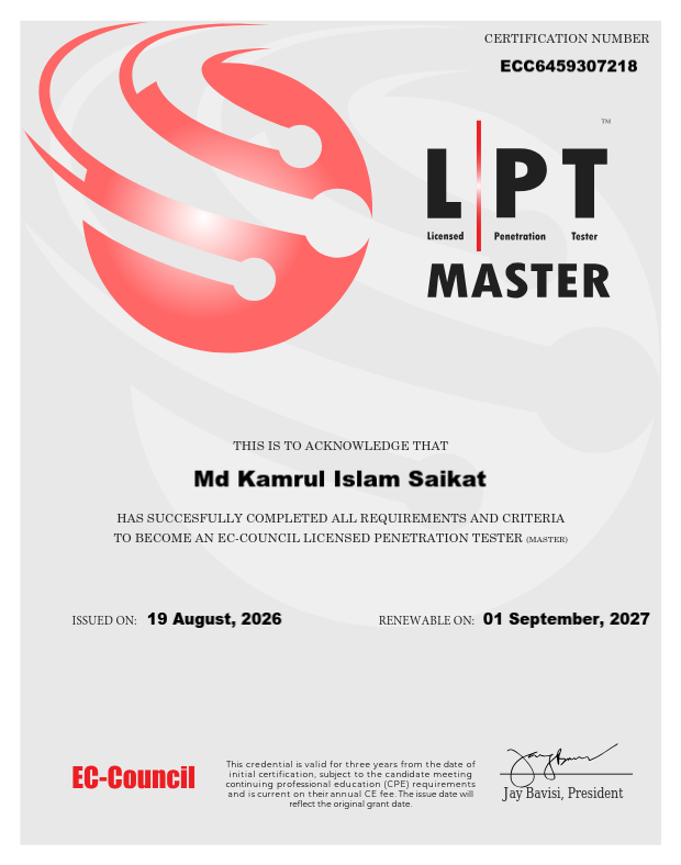LPT certification badge